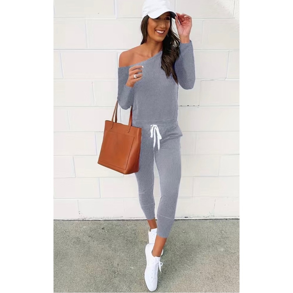 SALE HP⭐️ONE PIECE OFF SHOULDER  ONESIE WITH WHITE CORD TIE